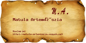 Matula Artemíszia névjegykártya